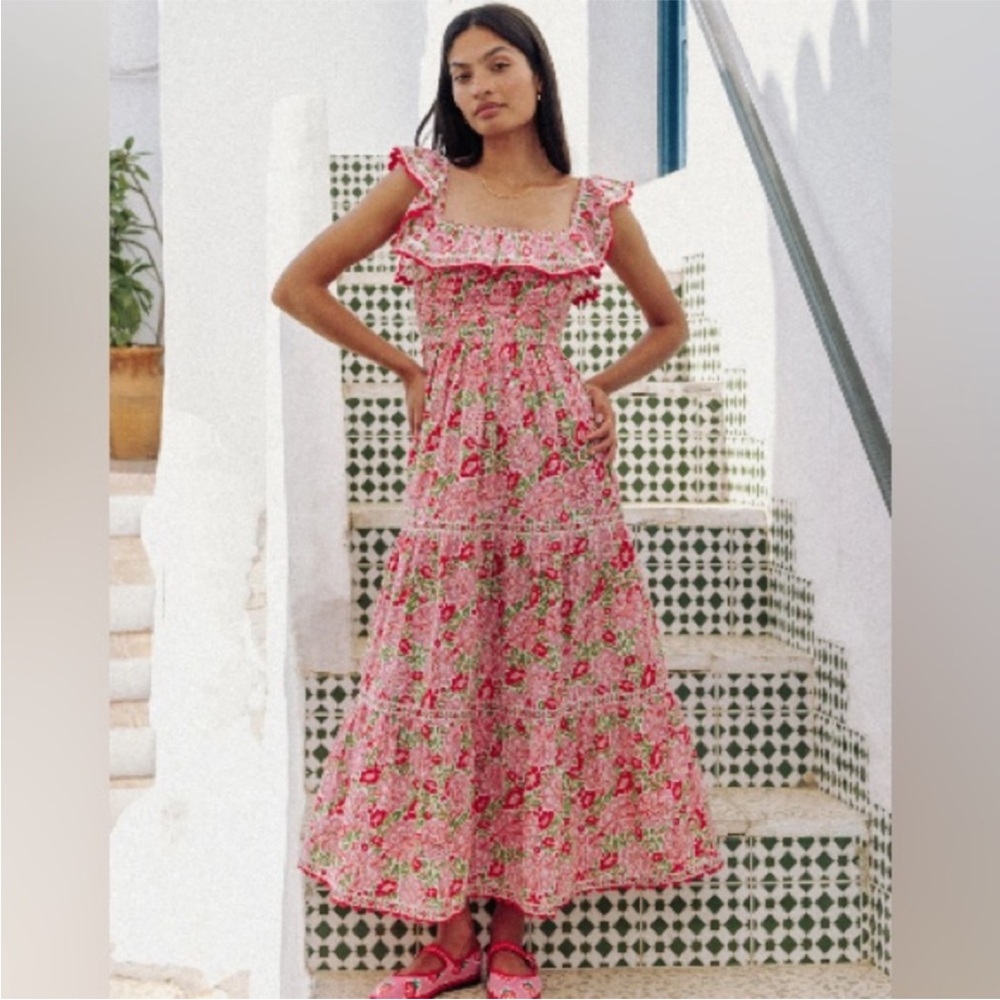 Tuckernuck Pink City Prints Sweet Hibiscus Carrie Floral Dress Size Medium - Picture 9 of 9
